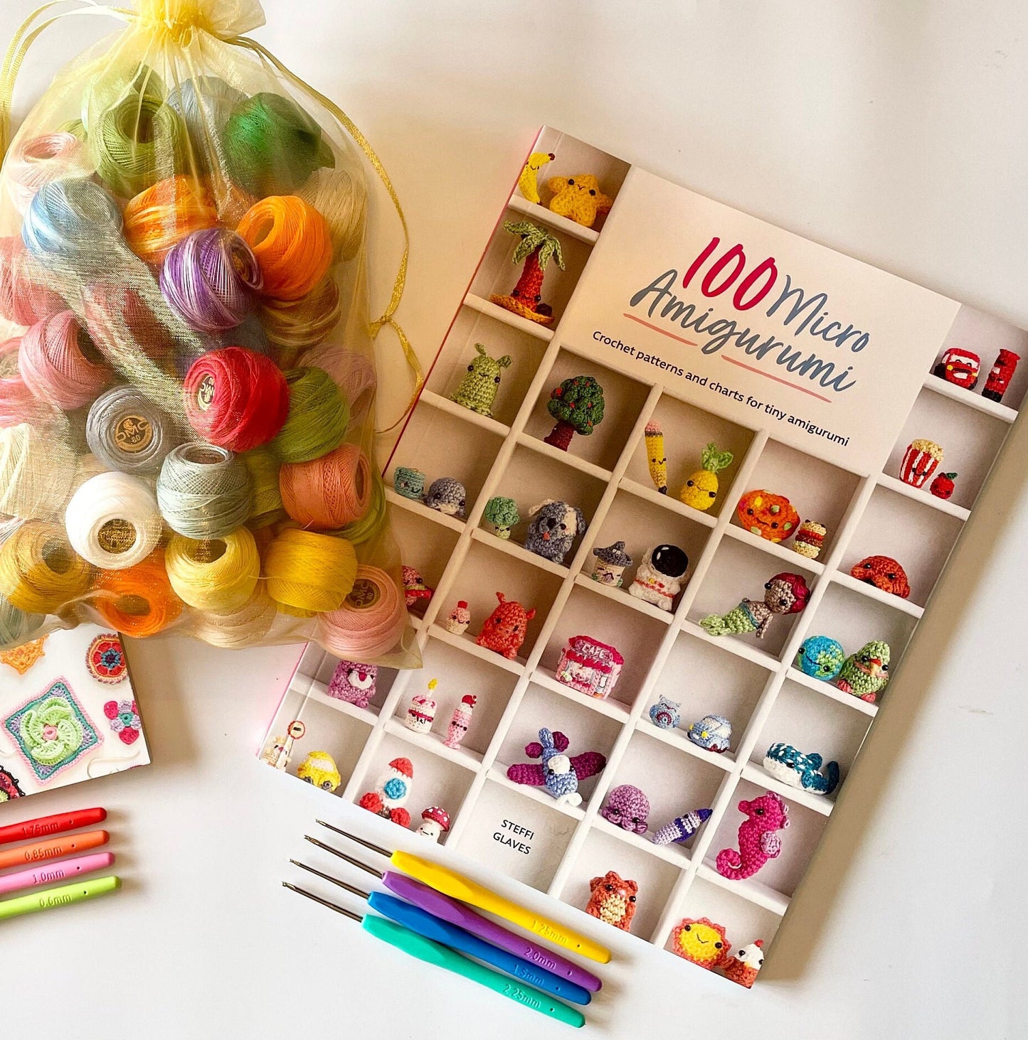 100 Micro Amigurumi Micro Crochet Patterns with step by step Instructions Book. Perfect for beginners and professionals alike.