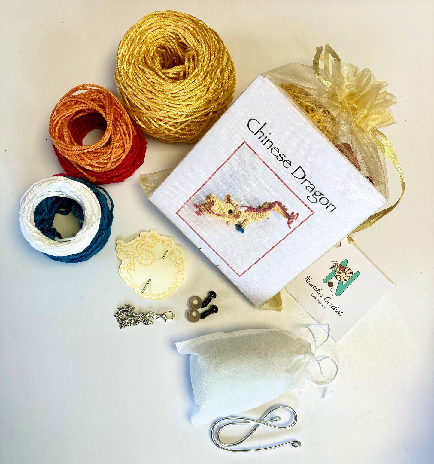 Welcome Year of The Dragon! Chinese Dragon Crochet Kit designed for The British Museum Exhibition. With Luxury British Yarns.