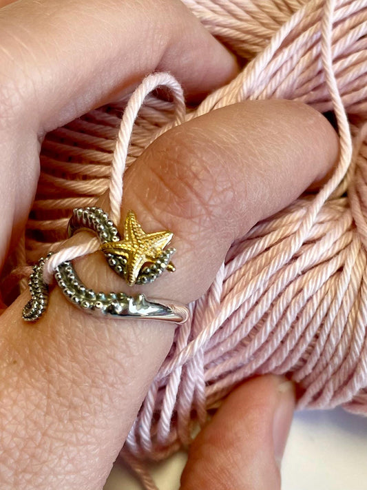 Octopus & Starfish Crochet Ring