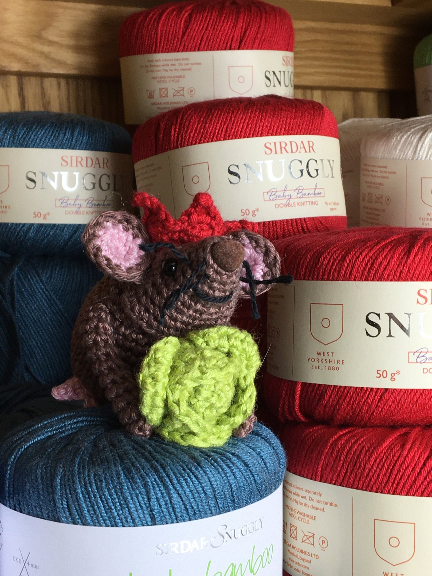 Christmas Mouse Crochet Kit - Rolo & Sprouts!  Complete Amigurumi Crochet Kit with luxury natural yarns.