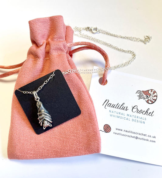 Sleeping Bat Necklace.