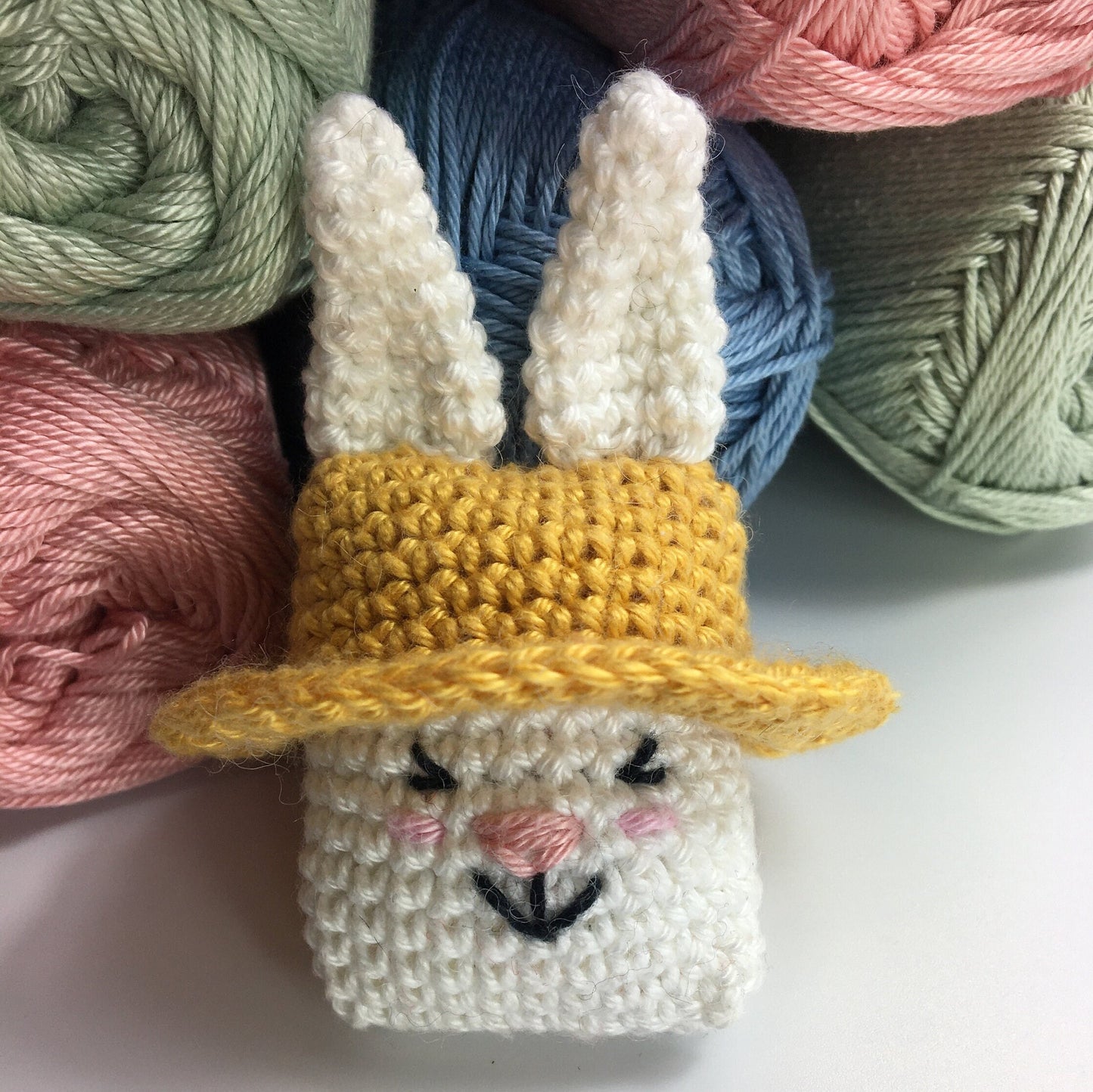Rabbit AirPods Case Keyring Crochet Kit.  Including full instructions, luxury yarns and accessories.