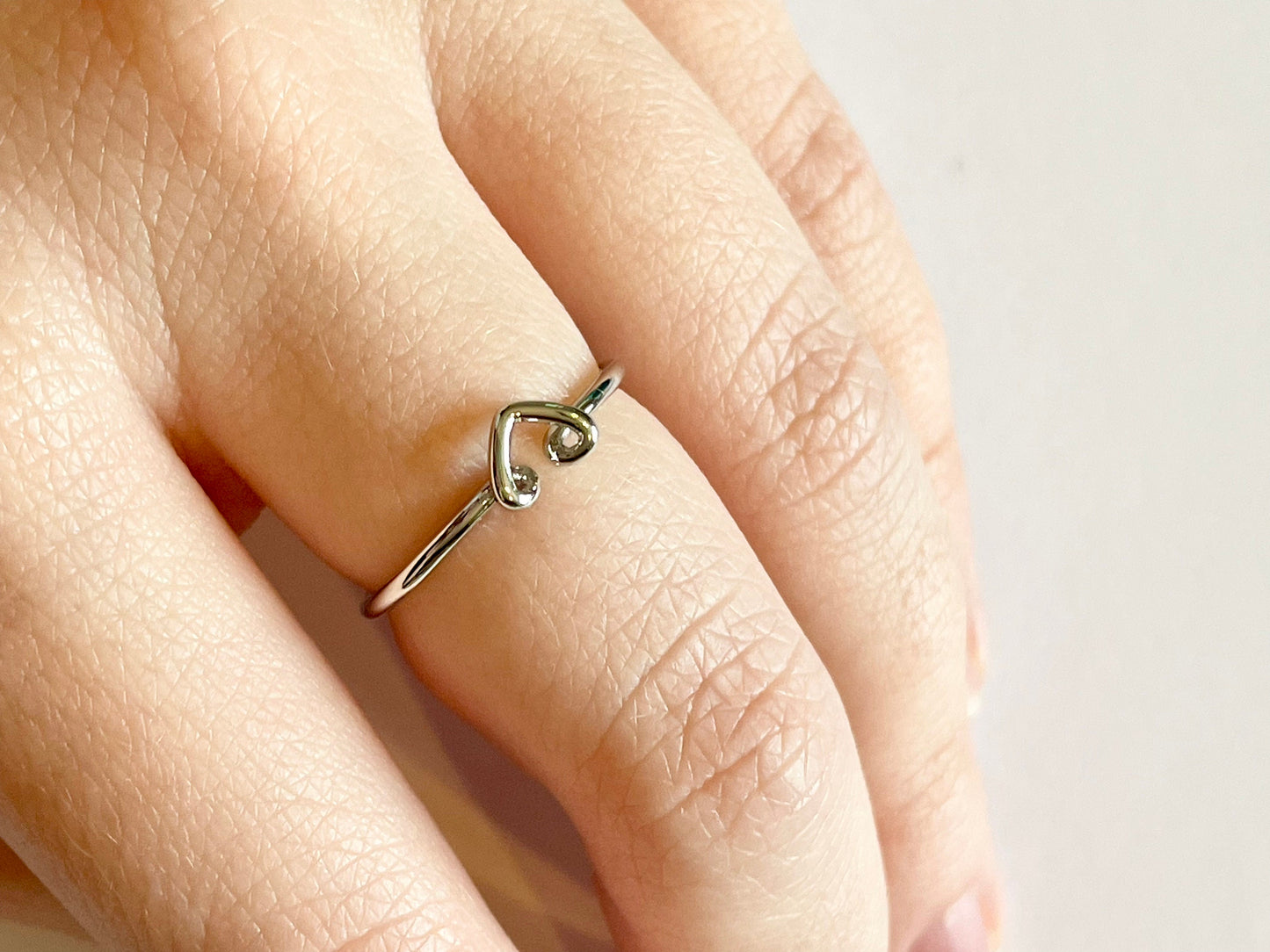 Heart Micro Crochet Ring.