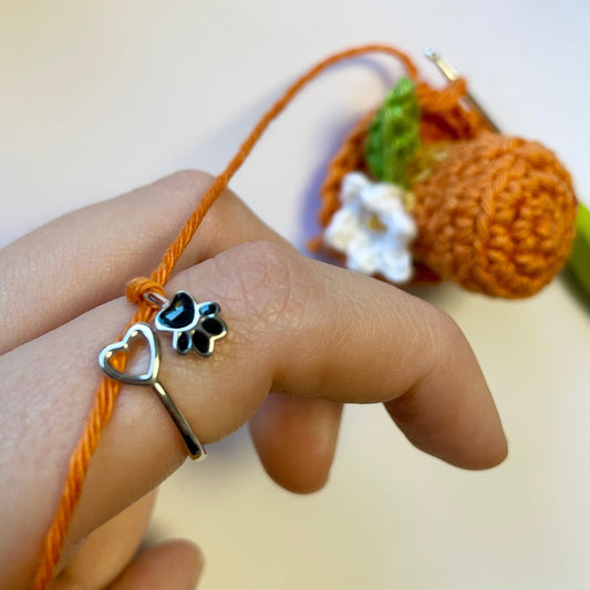 Dog Paw Crochet Ring
