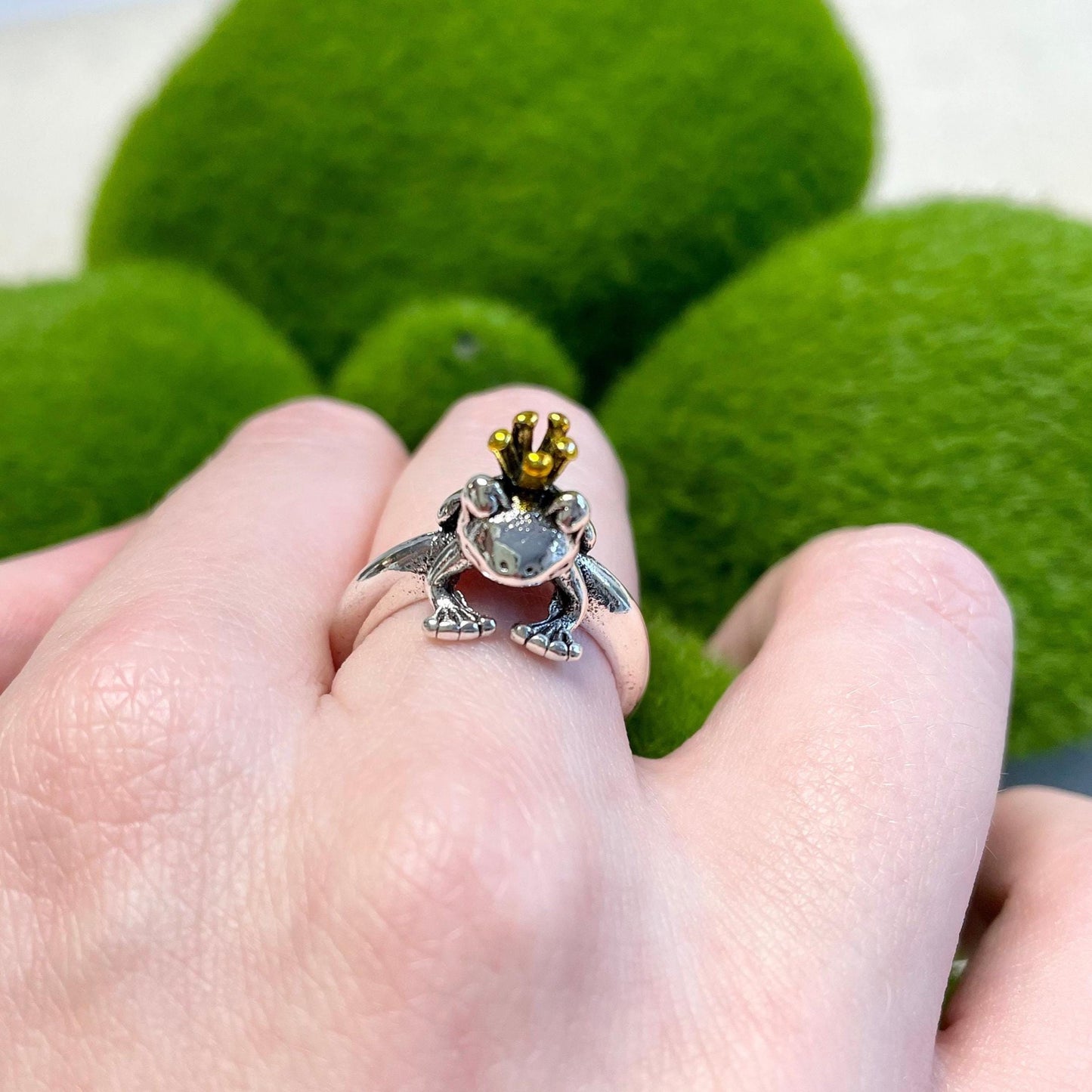 Frog Prince Crochet Ring