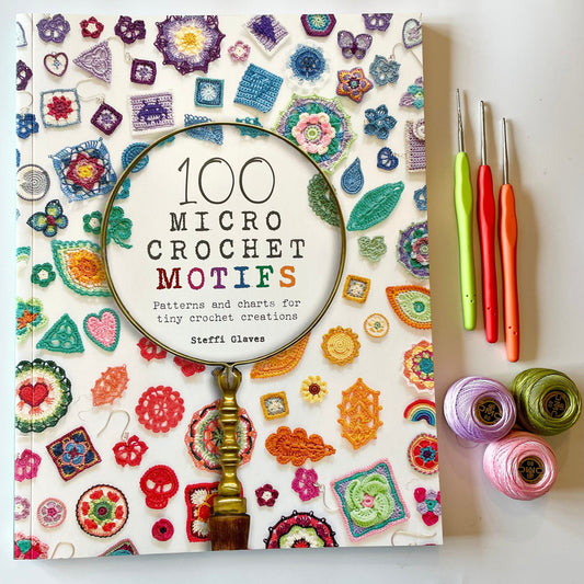 Micro Crochet Pattern & Instruction Book. 100 Micro Crochet Motifs. Perfect for beginners and professionals.