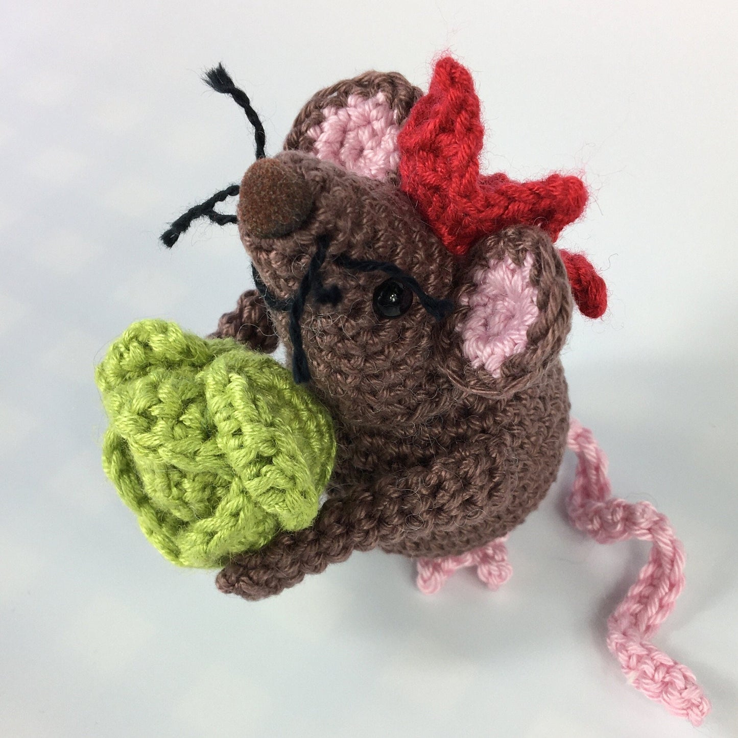 Christmas Mouse Crochet Kit - Rolo & Sprouts!  Complete Amigurumi Crochet Kit with luxury natural yarns.