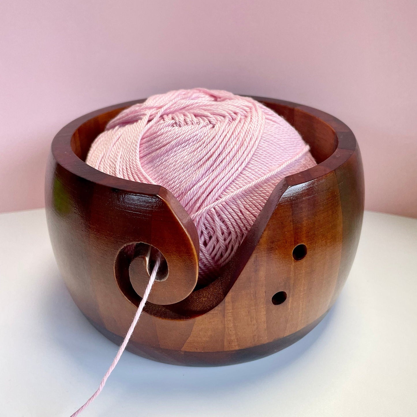 Yarn Bowl. Rosewood Bowl for Crochet & Knitting.