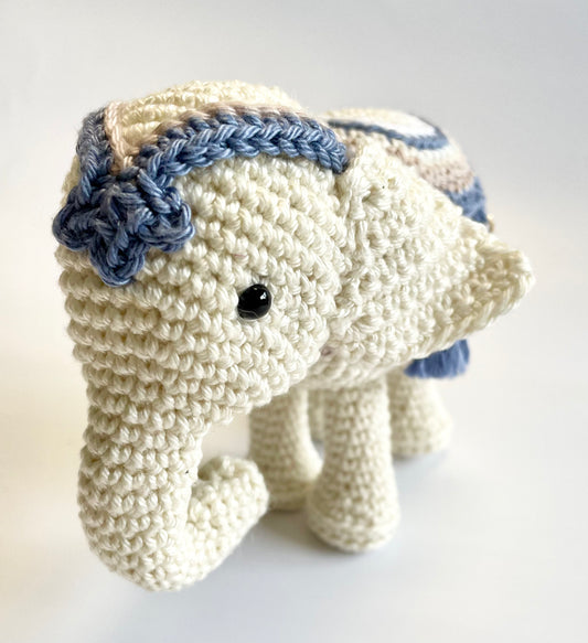 The Silk Road Elephant Amigurumi Crochet Kit. Commissioned by The British Museum. With luxury yarns, full instructions & accessories.