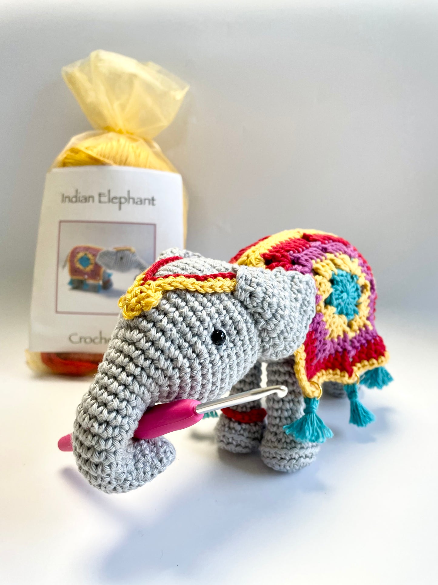 Indian Festival Elephant Amigurumi Crochet Kit. Commissioned by The British Museum. With luxury yarns, full instructions & accessories.