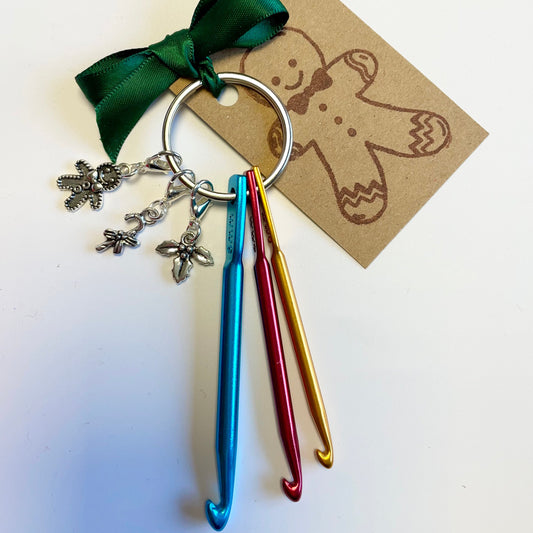 Christmas Mini Crochet Hooks & Stitch Marker Set.