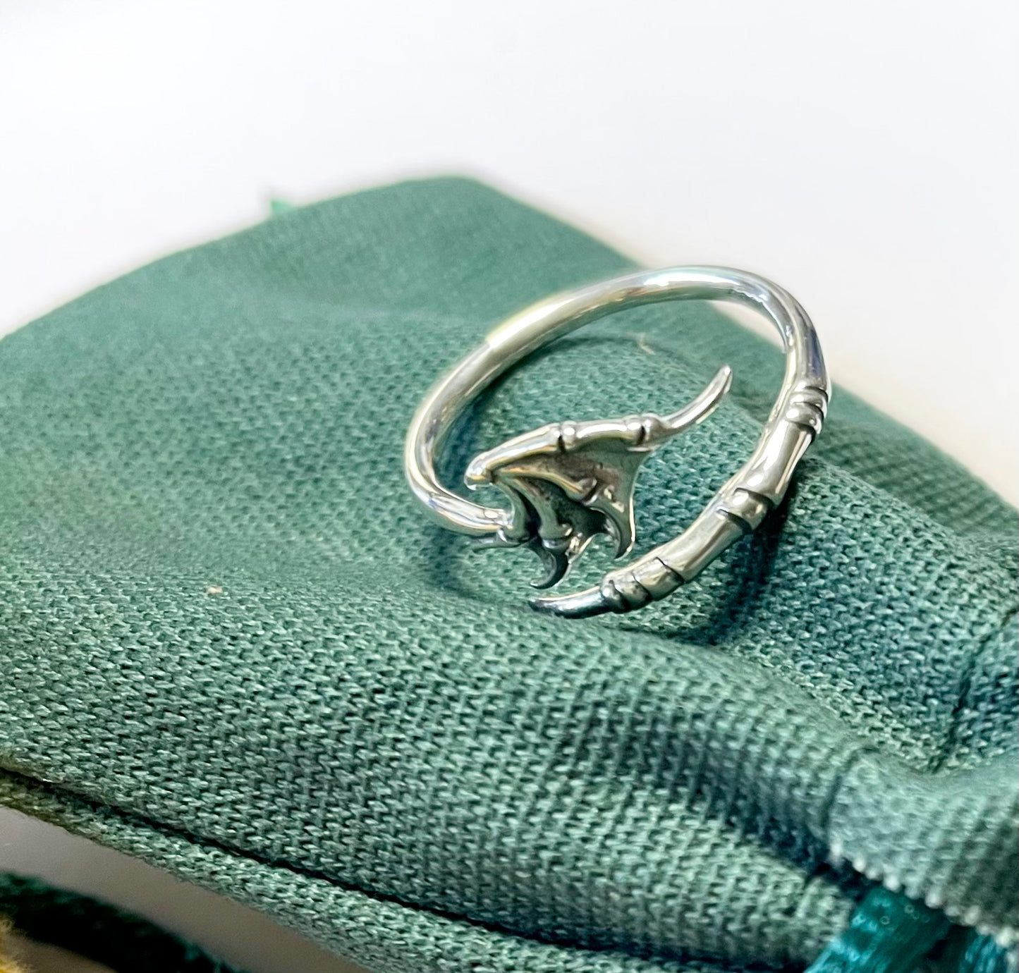 Dragon Wing & Claw Crochet Ring