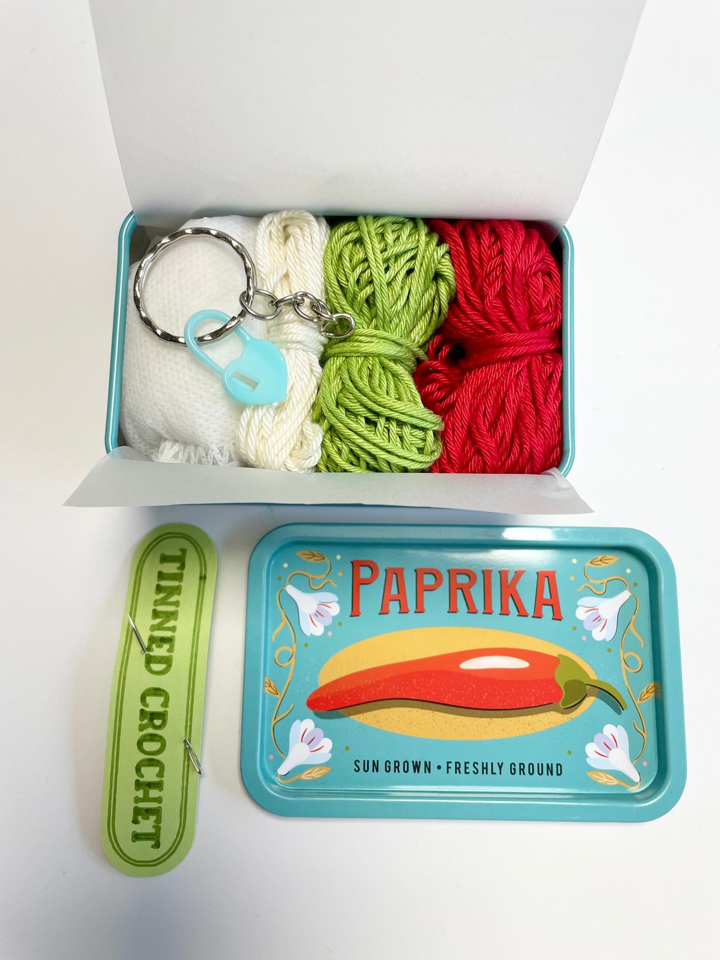 Pepper Crochet in a Tin. Complete Crochet kit.