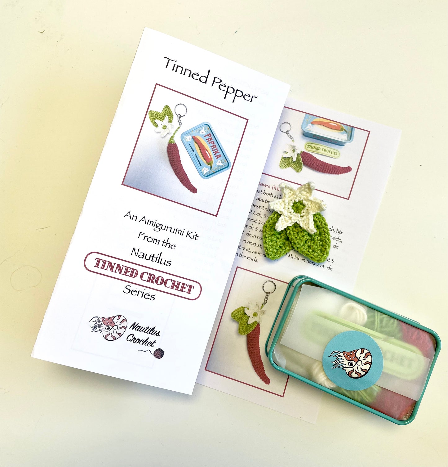 Pepper Crochet in a Tin. Complete Crochet kit.