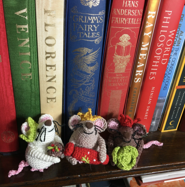 Festive Mice Collection. Set 6 Cheeky Mice Amigurumi Crochet Kits. Complete kits with luxury British yarns.