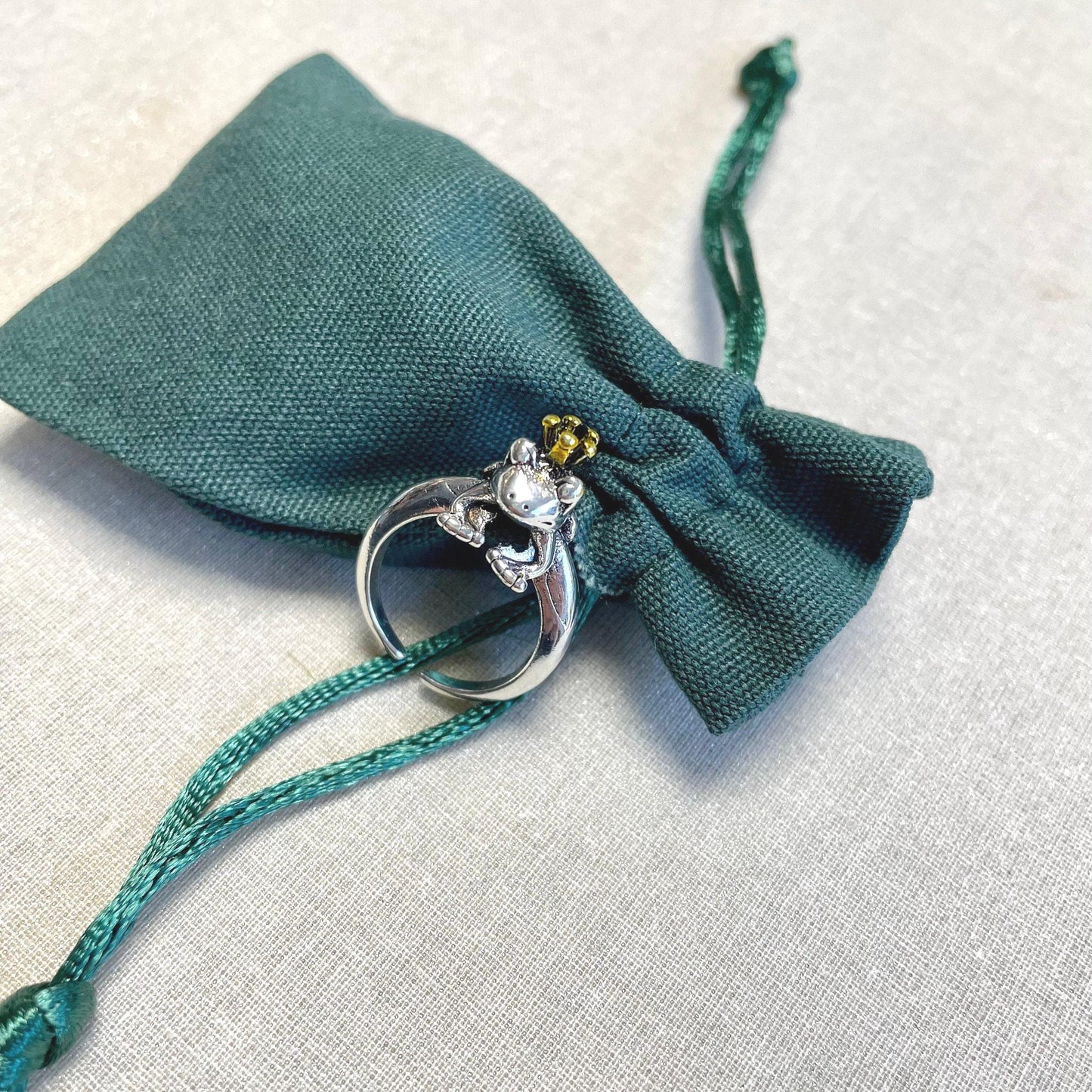 Frog Prince Crochet Ring
