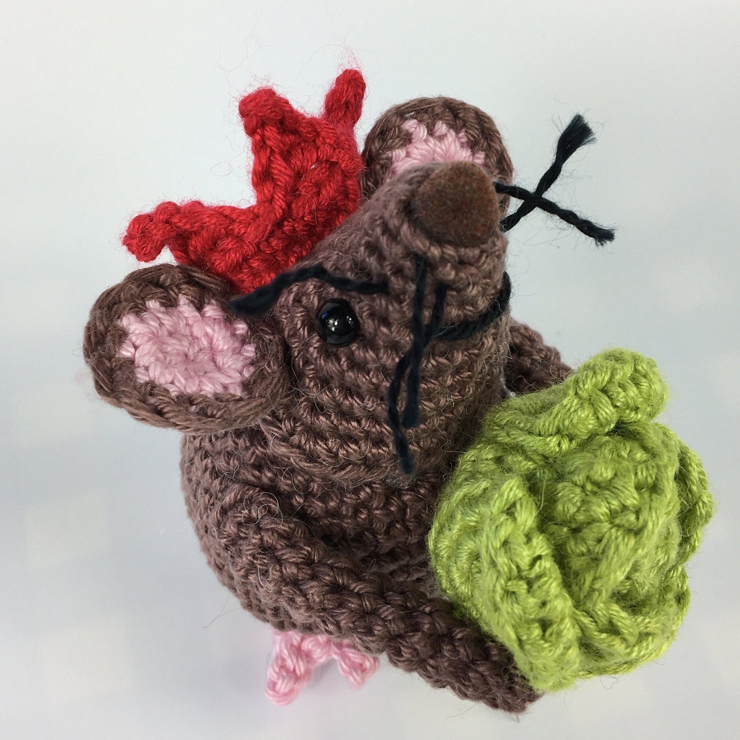 Christmas Mouse Crochet Kit - Rolo & Sprouts!  Complete Amigurumi Crochet Kit with luxury natural yarns.