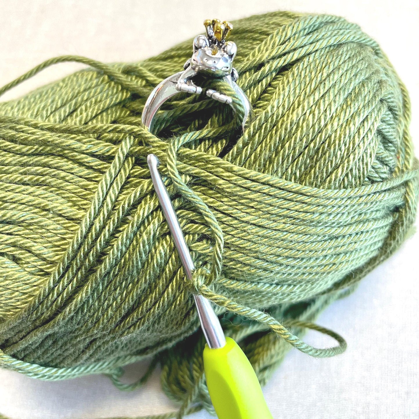 Frog Prince Crochet Ring