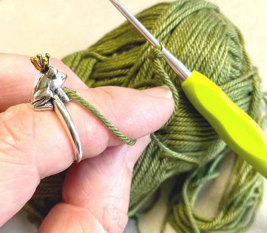 Frog Prince Crochet Ring