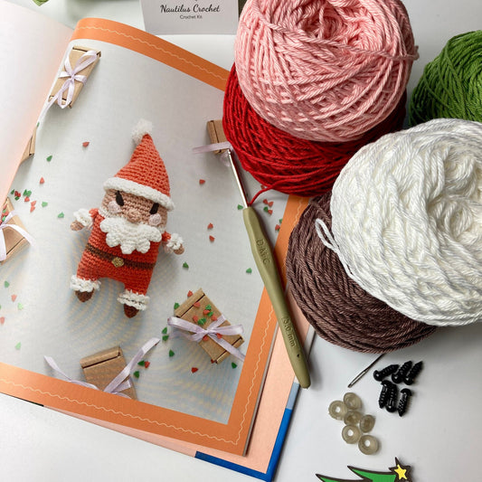 Christmas Crochet Kit. Everything you need to make fabulous decs, presents & ornaments for the festive season, Even Crocheted Crackers!