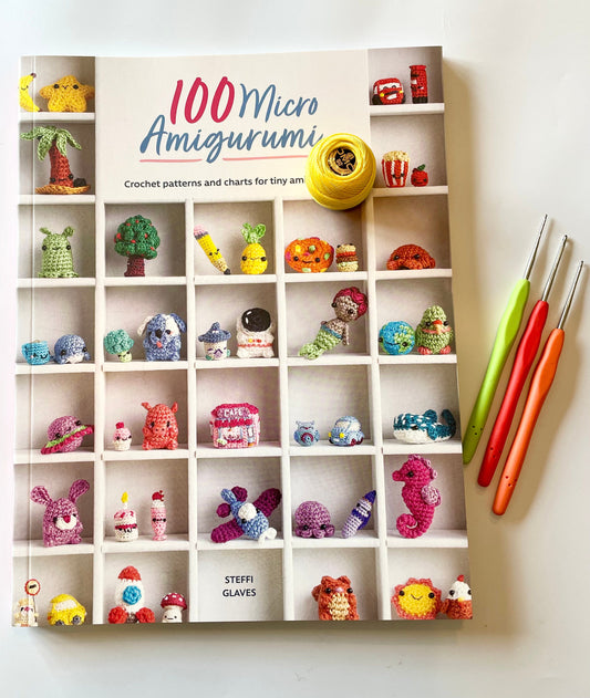 100 Micro Amigurumi Micro Crochet Patterns with step by step Instructions Book. Perfect for beginners and professionals alike.